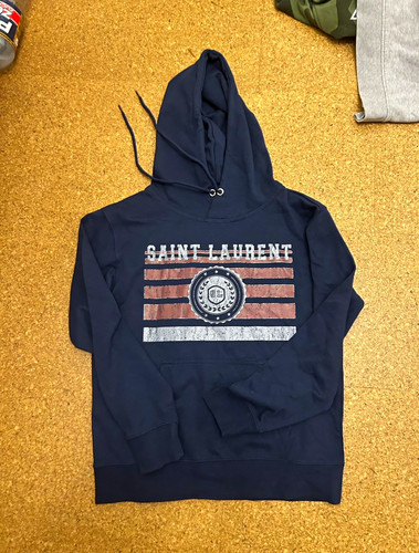 Saint laurent mens hoodie blue - laurent,