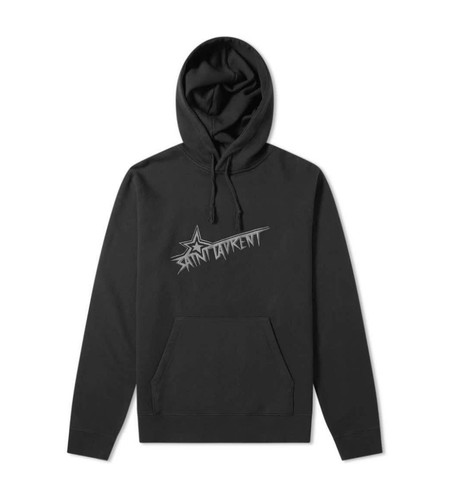 Star logo black hoodie - black,