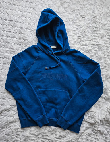 Saint laurent blue logo - blue, hoodie